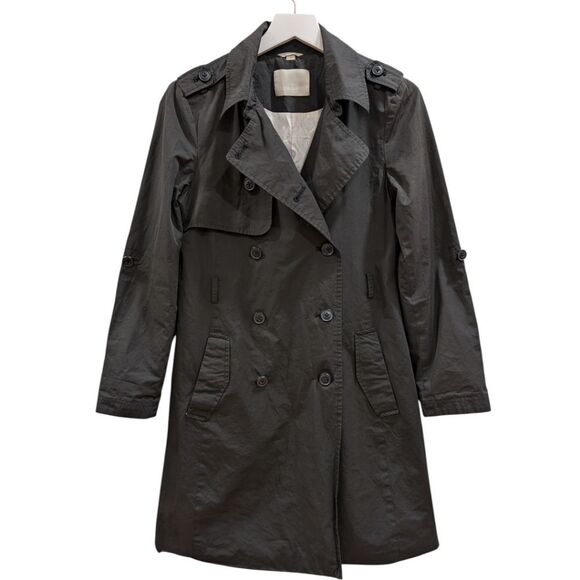 Soia & Kyo Jackets & Blazers - Soia & Kyo Lightweight Floral Lined Double Breasted Trench Coat - Black Size XS